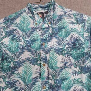 The Nutter Shirt Medium Blue Floral Hawaiian Aloha Made in USA